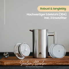 Frenchpress aus Edelstahl mit zubehör