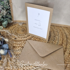 Postkarte als Beispiel auf einer Klappkarte im Naturpapier design mit umschlag