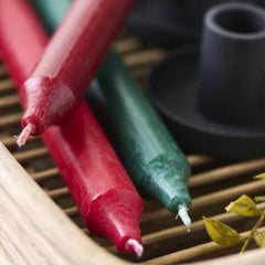 STABKERZE 18cm rustikal verschiedene Farben