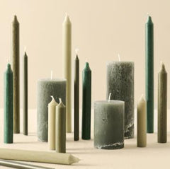 STABKERZE 18cm rustikal verschiedene Farben