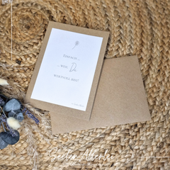 Klappkarte in Naturbraun mit umschlag