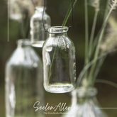 kleine Glasflasche 30ml mit Draht zum aufhängen an einem einen Zweig