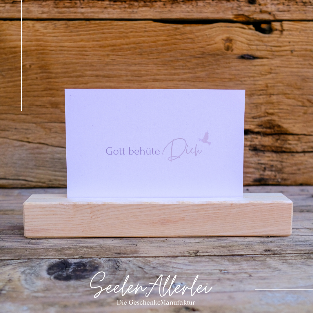 Postkarte mit der Aufschrift "Gott behüte Dich!"
