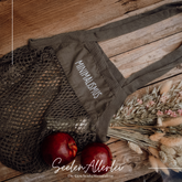 Einkaufsnetz nostalgisch aus Baumwolle mit der Aufschrift minimalismus