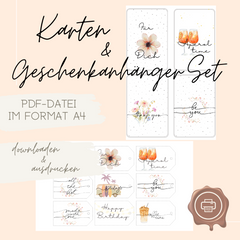 Karten & Geschenkanhänger Set DIY HerzensMensch