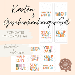 Karten & Geschenkanhänger Set DIY Affirmationen