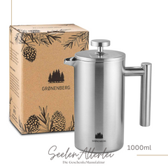 Frenchpress 1000ml aus Edelstahl der Firma Groenenberg