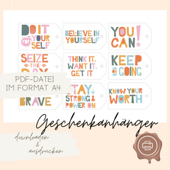 Karten & Geschenkanhänger Set DIY Affirmationen