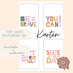 Karten & Geschenkanhänger Set DIY Affirmationen