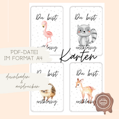 Karten & Geschenkanhänger Set DIY Schulkind