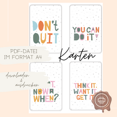 Karten & Geschenkanhänger Set DIY Affirmationen