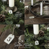 Adventsanhänger aus metall mit den Zahlen von 1 bis 4 von IBlaursen