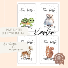 Karten & Geschenkanhänger Set DIY Schulkind