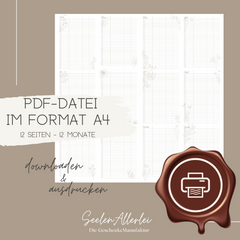 Beispielfoto der Datei zum Ausdrucken vom Monatskalender für 2024 zum Downloaden und selbstausdrucken