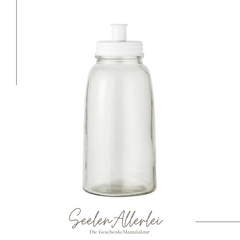 Kerzenglas mit weißem Metalldeckel