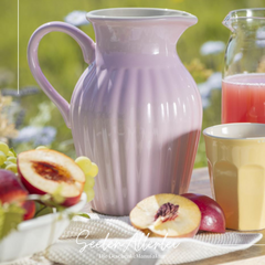 Keramik Kanne Mynte rosa Frühstückstisch Outdoor Terrasse Lifestyle IB Laursen