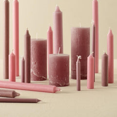 STABKERZE 18cm rustikal verschiedene Farben