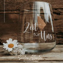 Personalisiertes Windlicht SOULBOWL mit der Aufschrift "Zeit für Uns" als besonderes Deko-Geschenk