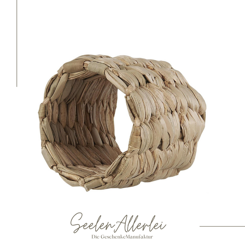 Detailaufnahme Serviettenring Bambusgeflecht