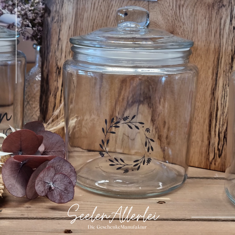 Bonbonglas iblaursen mit anthrazitfarbenem Kranz