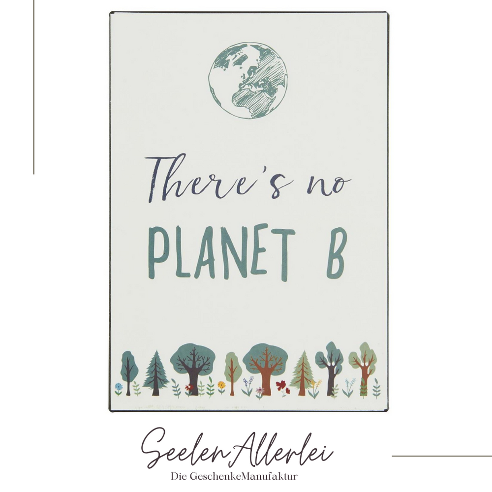 Theres no planet B als Metallschild von IBLaursen vor weißem Hintergrund