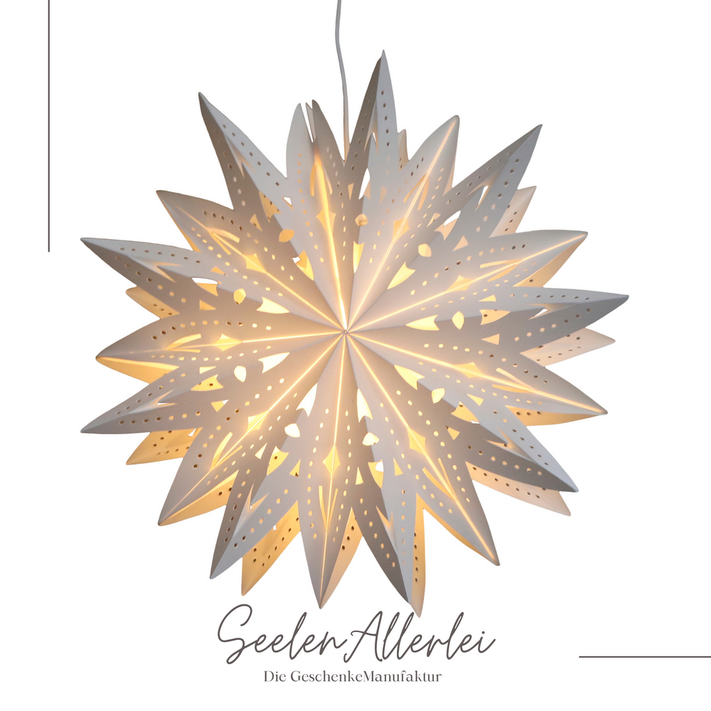 Leuchtstern mit Lampe als Produktfoto