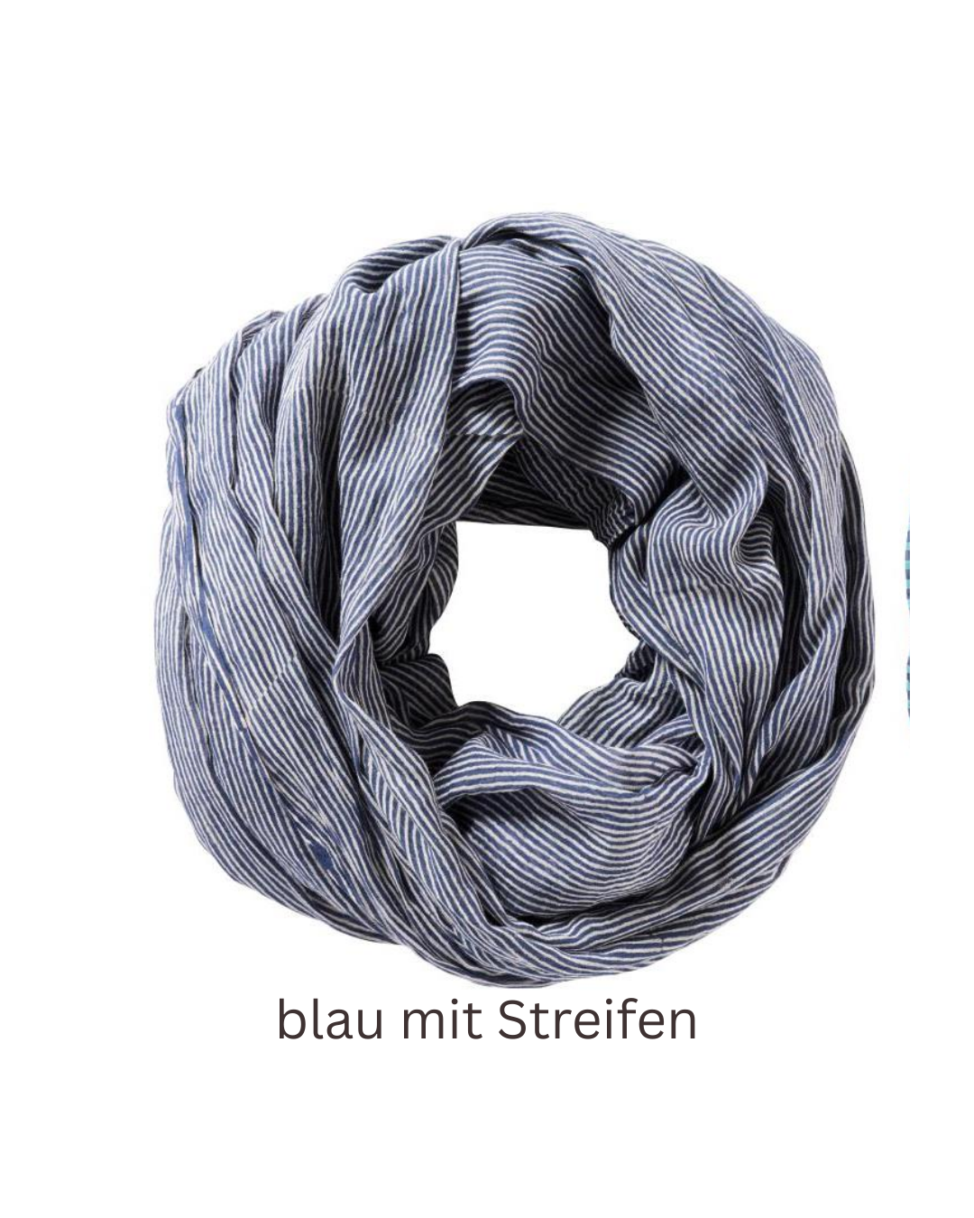 Herbstlicher Halstuch/Schal 100% Baumwolle blau