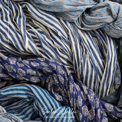Halstuch/Schal 100% Baumwolle blau