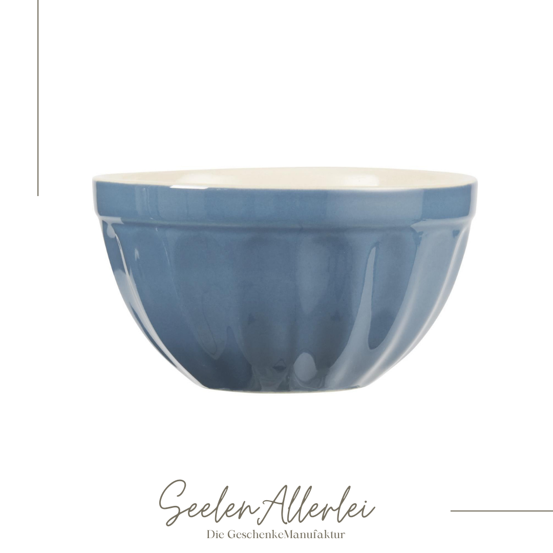 Müslischale Cornflower Farbe der Mynte Serie von IBlaursen - außen Relief - innen butter cream farbend