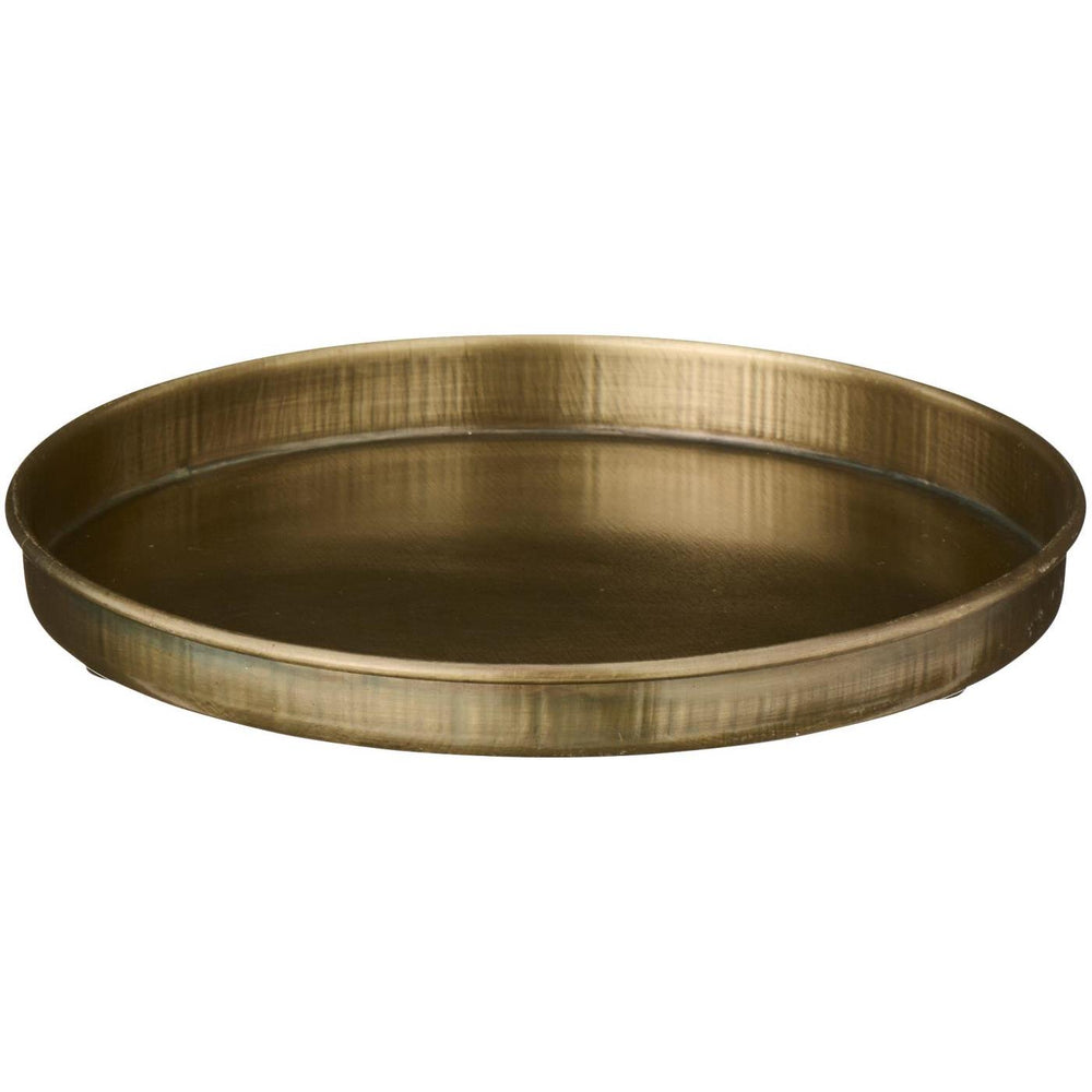 großer Kerzenteller in Messingoptik als Nahaufnahme