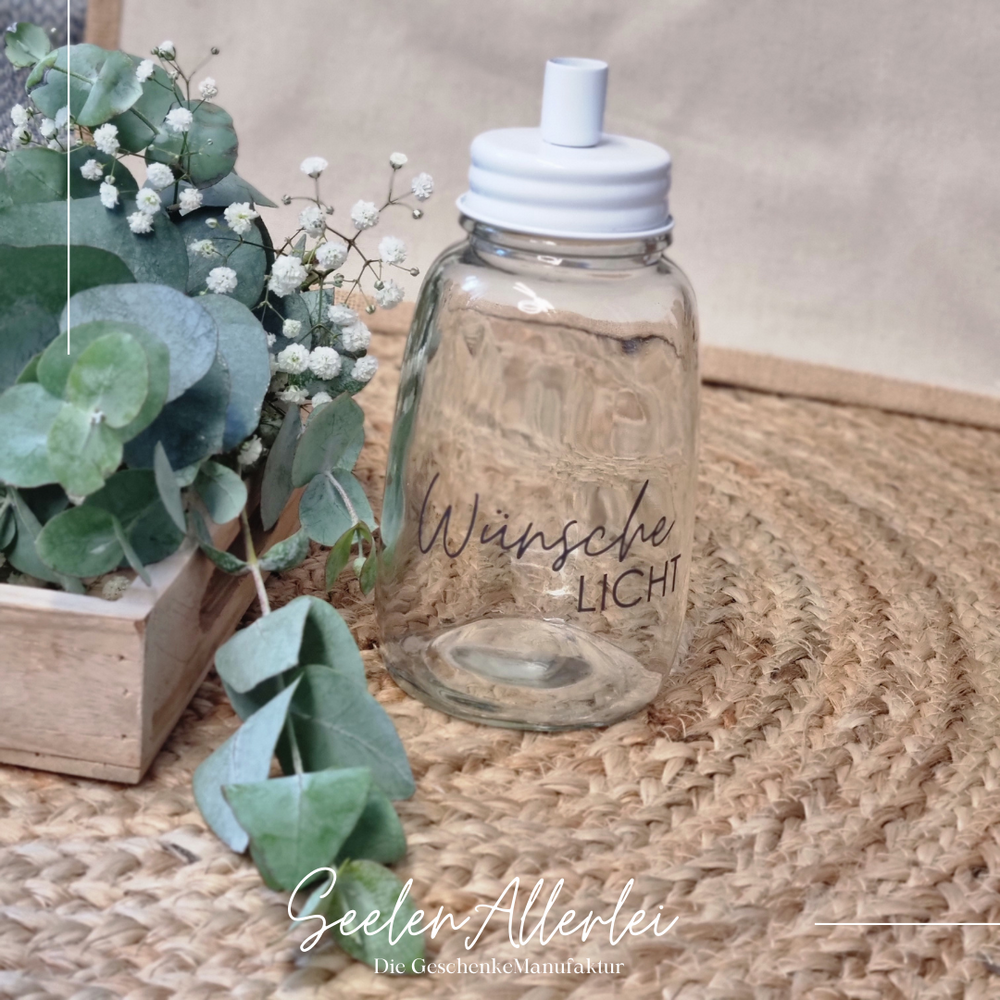 Wünschelicht mit weißem Metalldeckel