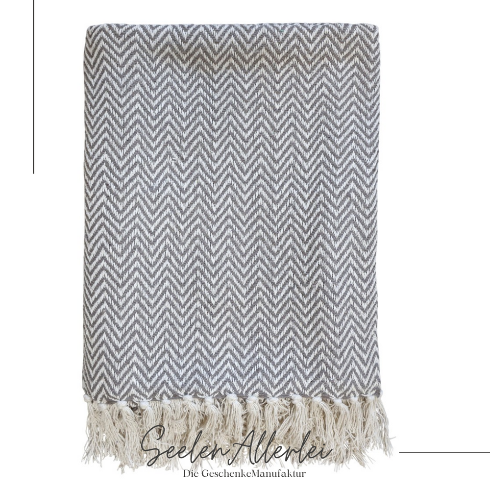 Einzelaufnahme Plaid vor weißem Hintergrund