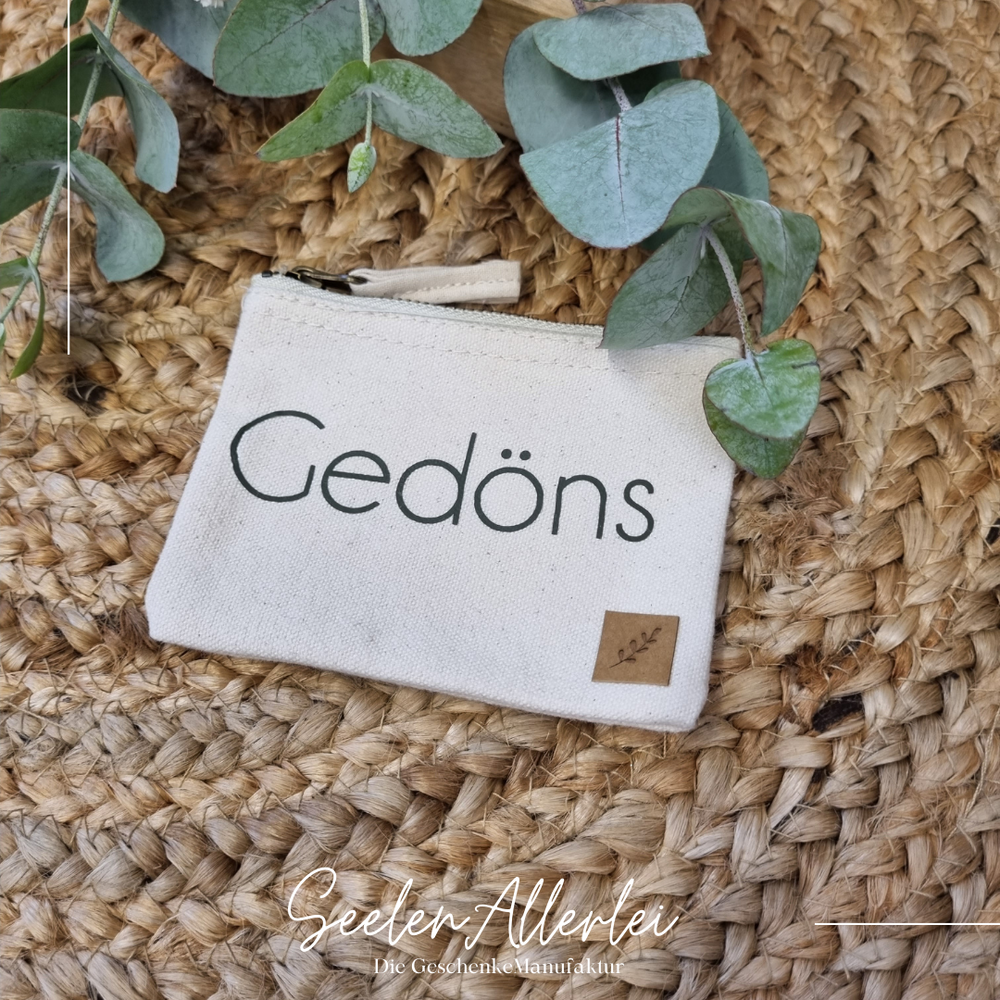 Minitasche mit dem Aufdruck Gedöns in naturoptik