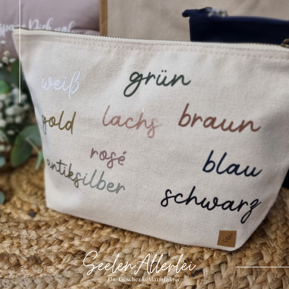 Farbbeispiele für die Aufdrucke in verschiedenen Farben