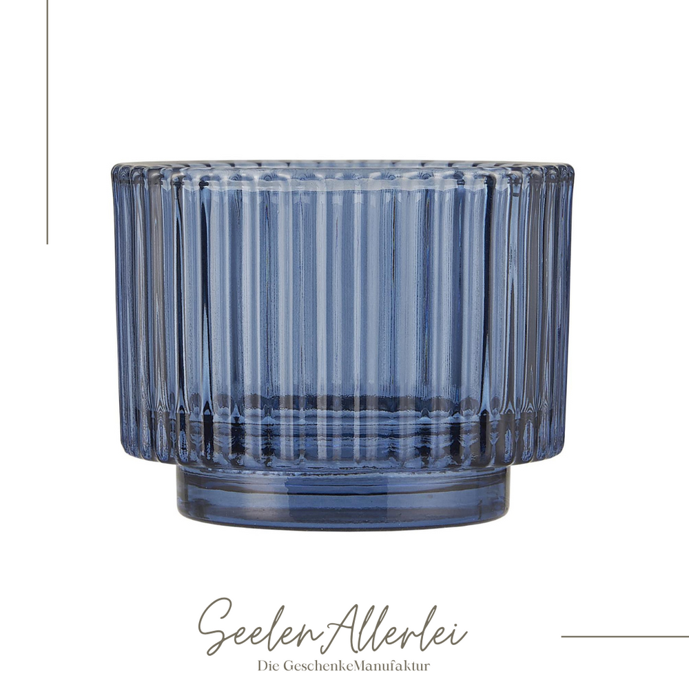 blauer Teelichthalter Valencia von IBlaursen