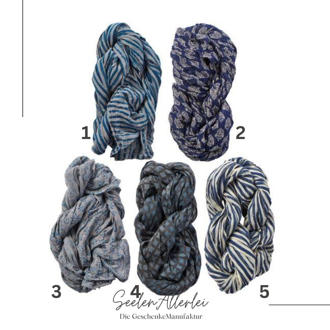 Halstuch/Schal 100% Baumwolle blau