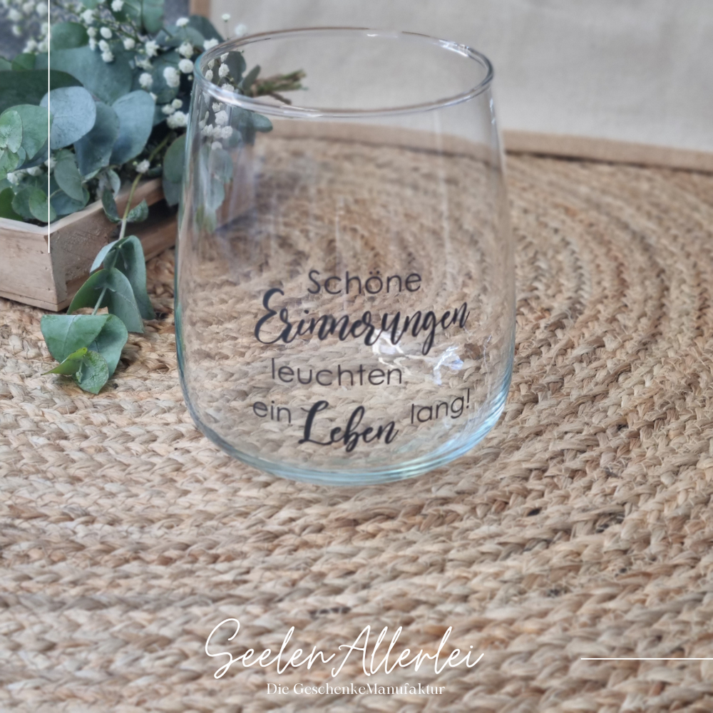 Windlicht Trauer personalisiert schoene Erinnerungen leuchten ein Leben lang SOULBOWL Gedenken