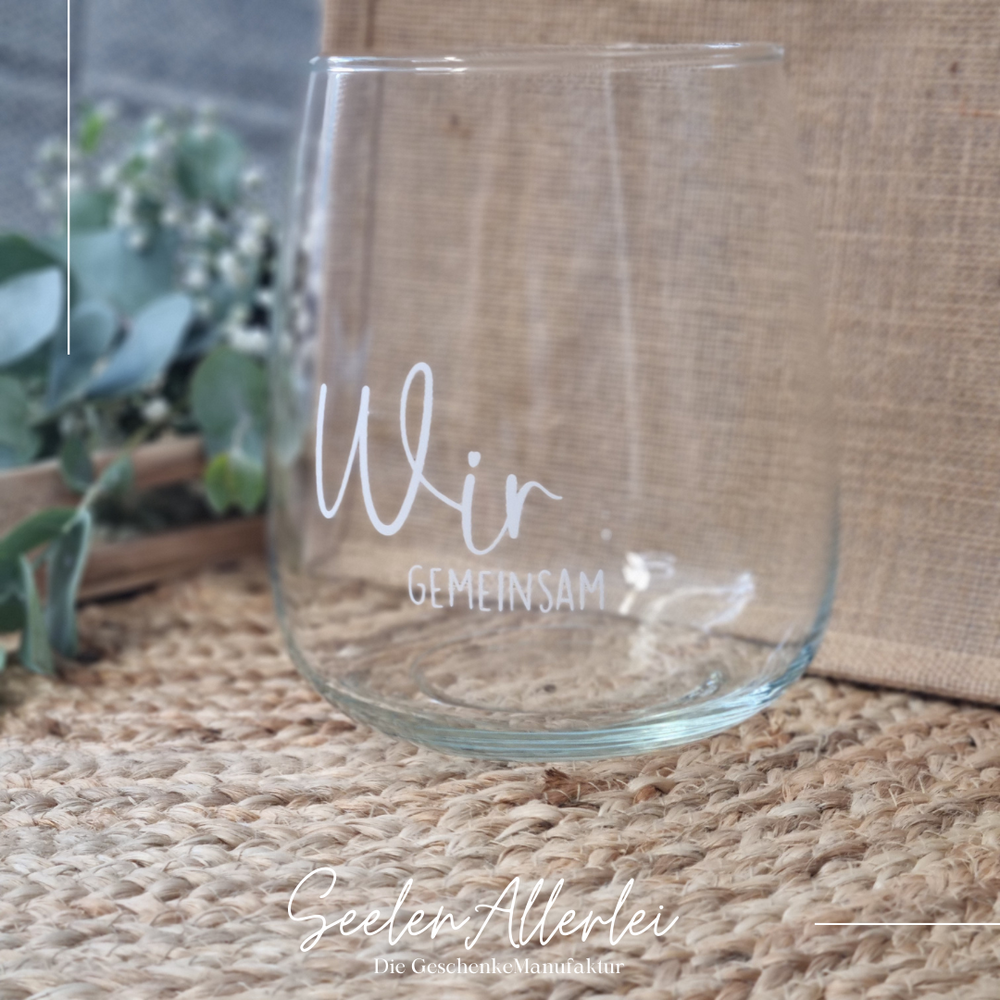 Personalisiertes SOULBOWL Windlicht "Wir gemeinsam" als Geschenk für Paare und Familien